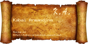 Kabai Armandina névjegykártya